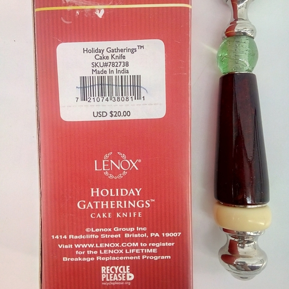 NIB Lenox Cake Knife Holiday Gatherings New In Box Gift Cutting - Picture 6 of 7